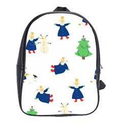 Funny  Winter Seamless Pattern With Little Princess And Her Christmas School Bag (large) by EvgeniiaBychkova