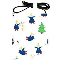 Funny  Winter Seamless Pattern With Little Princess And Her Christmas Shoulder Sling Bag by EvgeniiaBychkova