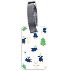 Funny  Winter Seamless Pattern With Little Princess And Her Christmas Luggage Tag (one Side) by EvgeniiaBychkova