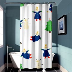 Funny  Winter Seamless Pattern With Little Princess And Her Christmas Shower Curtain 36  X 72  (stall)  by EvgeniiaBychkova