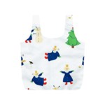 Funny  Winter Seamless Pattern With Little Princess And Her Christmas Full Print Recycle Bag (S) Back