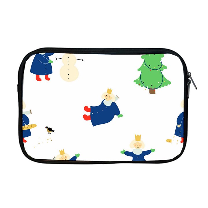 Funny  Winter Seamless Pattern With Little Princess And Her Christmas Apple MacBook Pro 17  Zipper Case