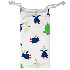 Funny  Winter Seamless Pattern With Little Princess And Her Christmas Jewelry Bag