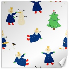 Funny  Winter Seamless Pattern With Little Princess And Her Christmas Canvas 20  X 20  by EvgeniiaBychkova