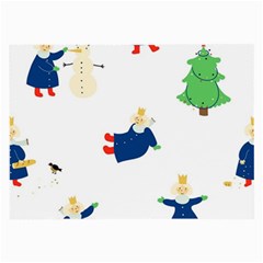 Funny  Winter Seamless Pattern With Little Princess And Her Christmas Large Glasses Cloth (2 Sides) by EvgeniiaBychkova