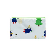 Funny  Winter Seamless Pattern With Little Princess And Her Christmas Cosmetic Bag (xs) by EvgeniiaBychkova