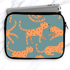 Vector Seamless Pattern With Cute Orange And  Cheetahs On The Blue Background  Tropical Animals Apple Ipad 2/3/4 Zipper Cases by EvgeniiaBychkova