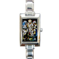 Christian Window Glass Art Print Rectangle Italian Charm Watch by dflcprintsclothing