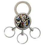 Christian Window Glass Art Print 3-Ring Key Chain Front