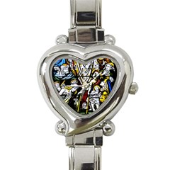 Christian Window Glass Art Print Heart Italian Charm Watch by dflcprintsclothing