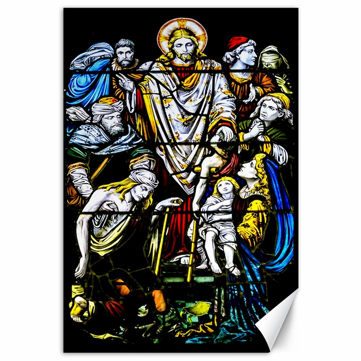 Christian Window Glass Art Print Canvas 12  x 18 