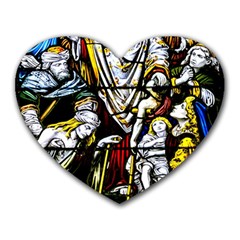 Christian Window Glass Art Print Heart Mousepads by dflcprintsclothing