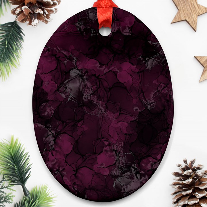 Purple alcohol ink Ornament (Oval)