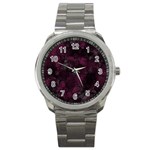 Purple alcohol ink Sport Metal Watch Front