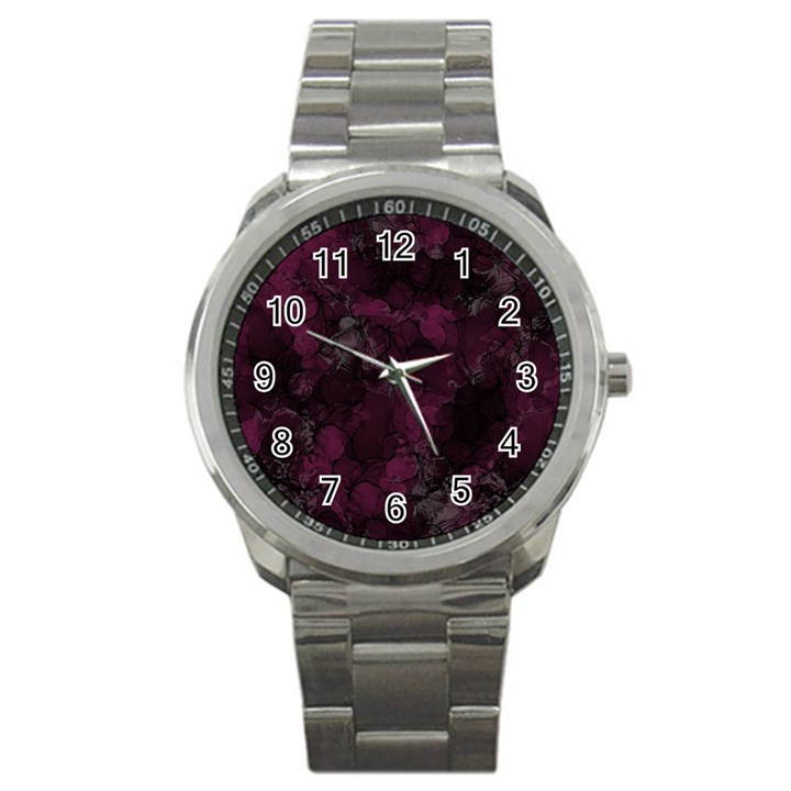 Purple alcohol ink Sport Metal Watch