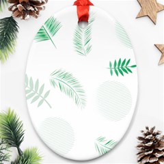 Flower Branch Corolla Wreath Vector Ornament (oval)