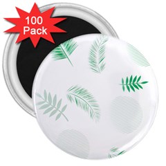 Flower Branch Corolla Wreath Vector 3  Magnets (100 Pack)