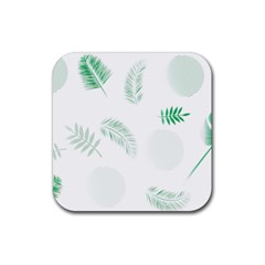 Flower Branch Corolla Wreath Vector Rubber Coaster (square) 