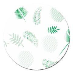 Flower Branch Corolla Wreath Vector Magnet 5  (round)