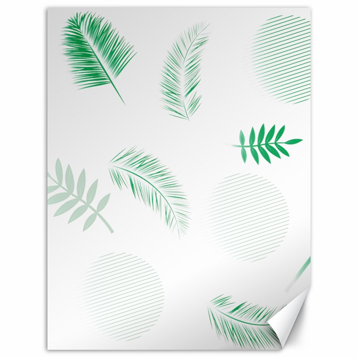 Flower Branch Corolla Wreath Vector Canvas 12  x 16 