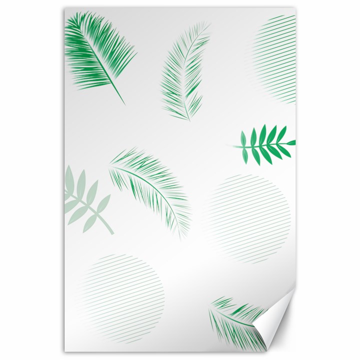 Flower Branch Corolla Wreath Vector Canvas 24  x 36 