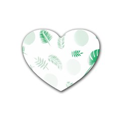 Flower Branch Corolla Wreath Vector Rubber Coaster (heart) 