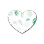 Flower Branch Corolla Wreath Vector Rubber Coaster (Heart)  Front