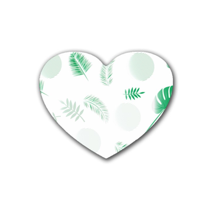 Flower Branch Corolla Wreath Vector Rubber Coaster (Heart) 