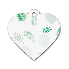 Flower Branch Corolla Wreath Vector Dog Tag Heart (one Side)