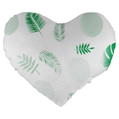 Flower Branch Corolla Wreath Vector Large 19  Premium Heart Shape Cushions