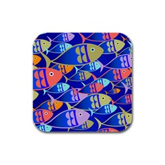 Sea Fish Illustrations Rubber Square Coaster (4 Pack)  by Mariart