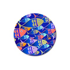 Sea Fish Illustrations Magnet 3  (round)