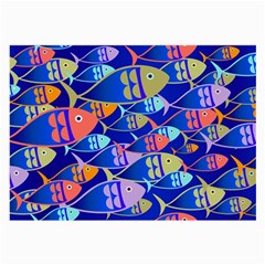 Sea Fish Illustrations Large Glasses Cloth by Mariart