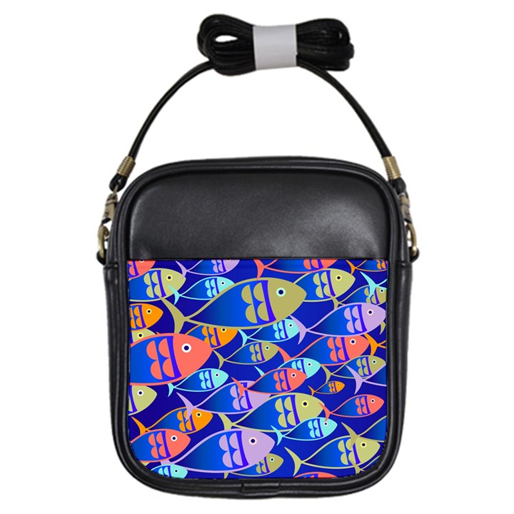 Sea Fish Illustrations Girls Sling Bag