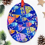 Sea Fish Illustrations Ornament (Oval Filigree) Front