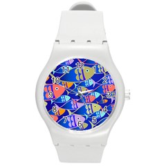 Sea Fish Illustrations Round Plastic Sport Watch (m) by Mariart