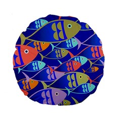 Sea Fish Illustrations Standard 15  Premium Round Cushions