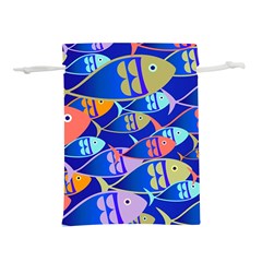 Sea Fish Illustrations Lightweight Drawstring Pouch (s)