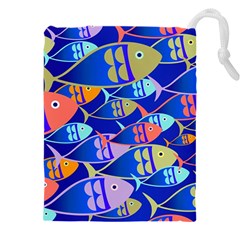 Sea Fish Illustrations Drawstring Pouch (5xl) by Mariart