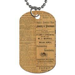 Antique Newspaper 1888 Dog Tag (one Side)