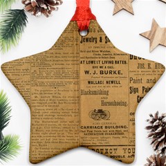 Antique Newspaper 1888 Star Ornament (two Sides) by ArtsyWishy