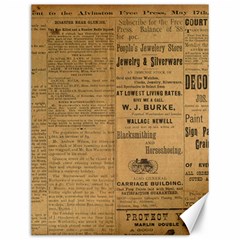 Antique Newspaper 1888 Canvas 12  X 16  by ArtsyWishy