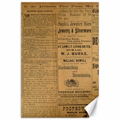 Antique Newspaper 1888 Canvas 24  X 36  by ArtsyWishy