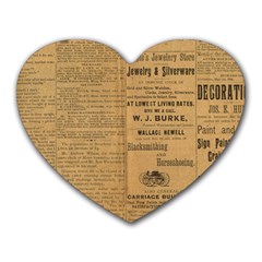 Antique Newspaper 1888 Heart Mousepads by ArtsyWishy