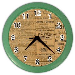 Antique Newspaper 1888 Color Wall Clock by ArtsyWishy