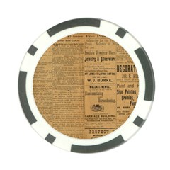 Antique Newspaper 1888 Poker Chip Card Guard by ArtsyWishy