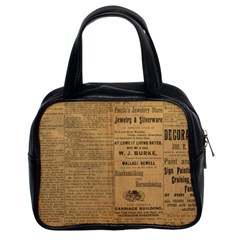 Antique Newspaper 1888 Classic Handbag (two Sides)