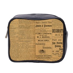 Antique Newspaper 1888 Mini Toiletries Bag (two Sides) by ArtsyWishy