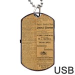 Antique Newspaper 1888 Dog Tag USB Flash (Two Sides) Front