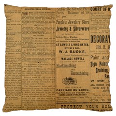 Antique Newspaper 1888 Large Cushion Case (one Side) by ArtsyWishy